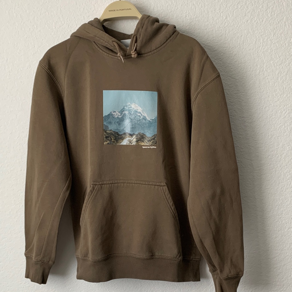 H&M Earthy Tone Mountain Print Hoodie